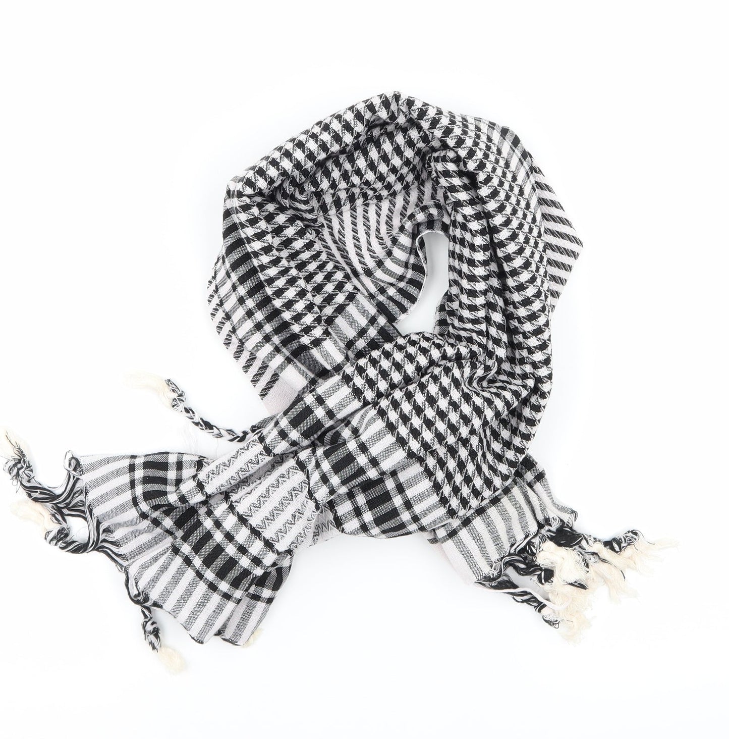 Preworn Womens Black Check Scarf