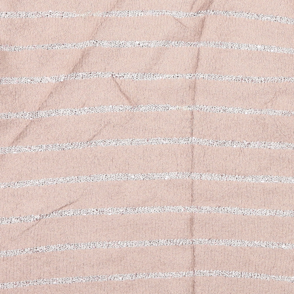Brand and care label for Peacocks women’s pink knit jumper, size M