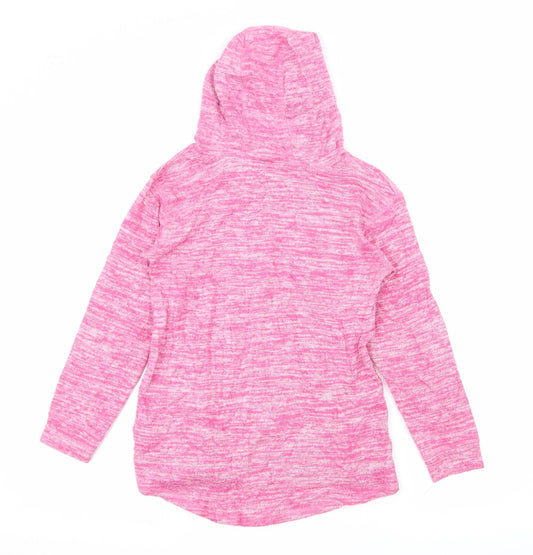 M&Co Girls Pink Jacquard Pullover Hoodie Size 9-10 Years - Butterfly
