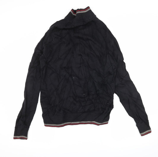 World Republic Mens Black Knit Full Zip Jumper Size M