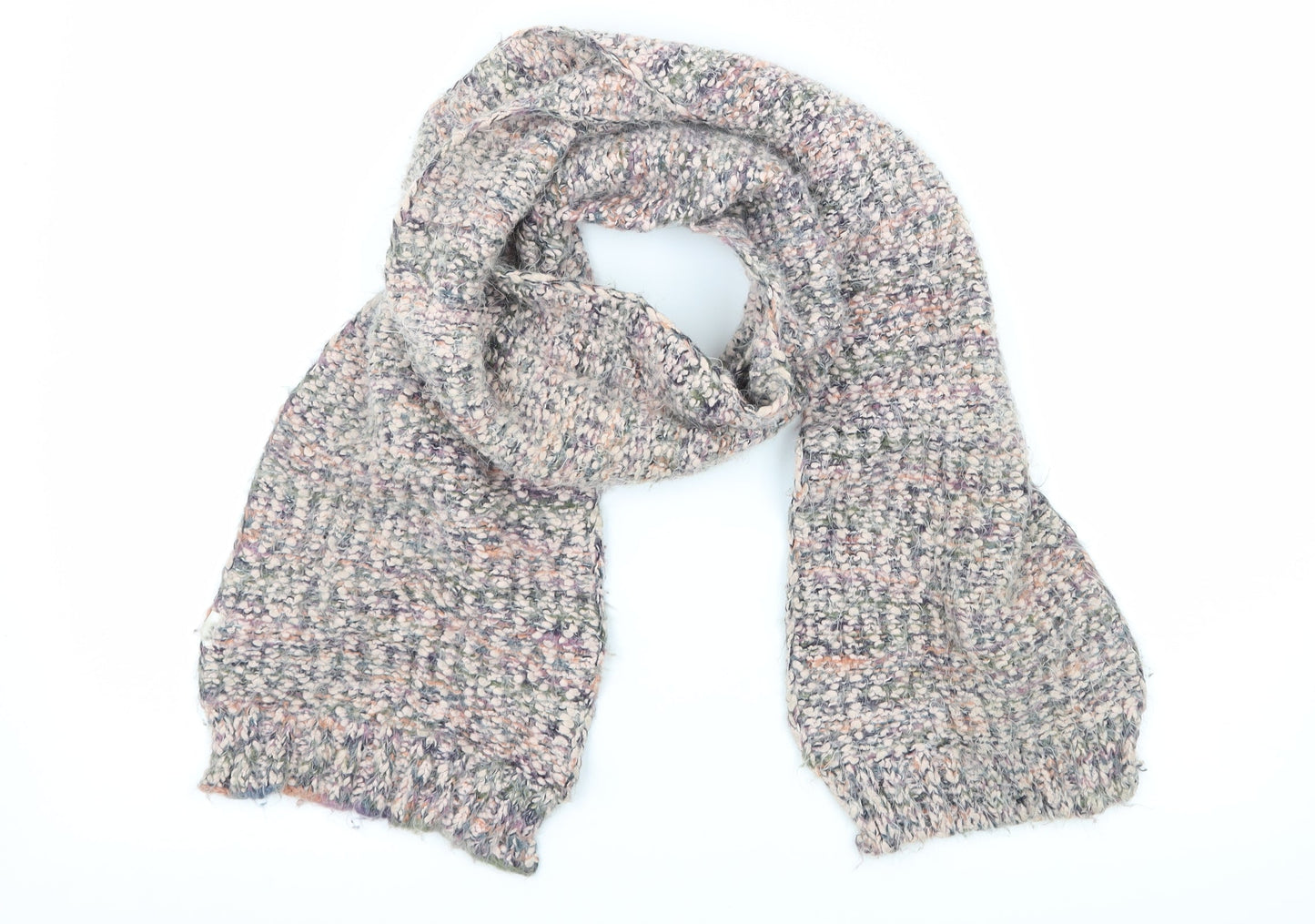 Preworn Womens Pink Striped Knit Scarf