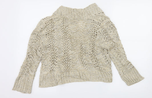 Tuq Womens Beige Knit Cardigan Jumper Size 16