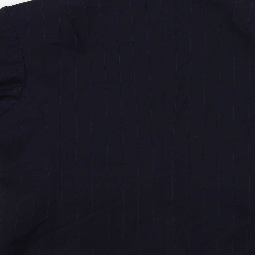 Brand and care label for Wardrobes women’s blue striped jacket suit top, size UK 10