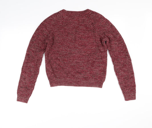H&M Womens Red Houndstooth Pullover Jumper Size S