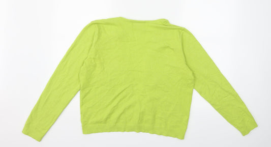 89th & Madison Womens Green Knit Cardigan Jumper Size M