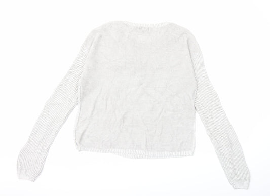 New Look Womens Grey Knit Pullover Jumper Size 14