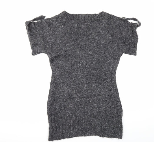 Internacionale Womens Grey Knit Pullover Jumper Size 14