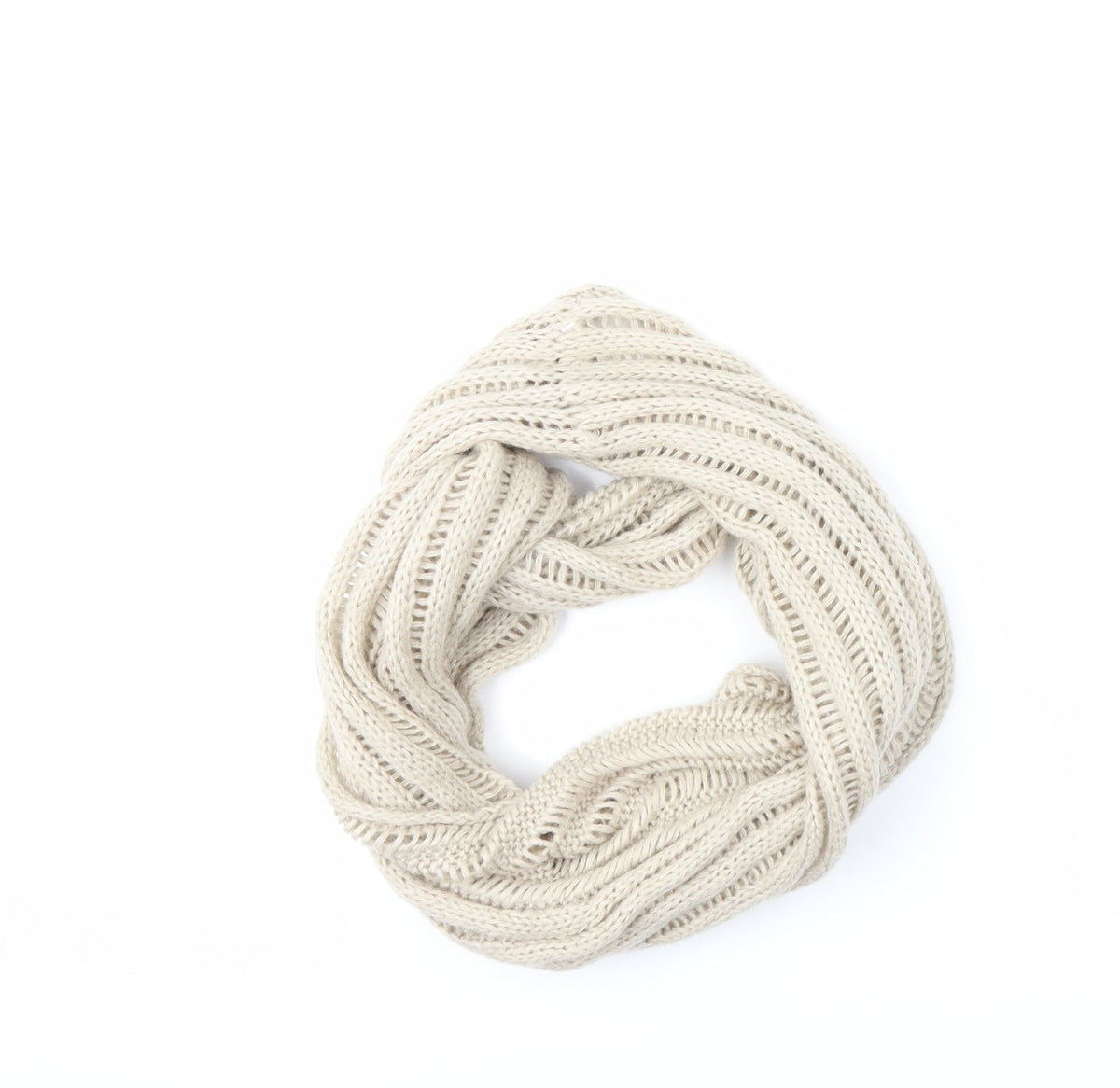 Front view of Preworn women’s beige scarf