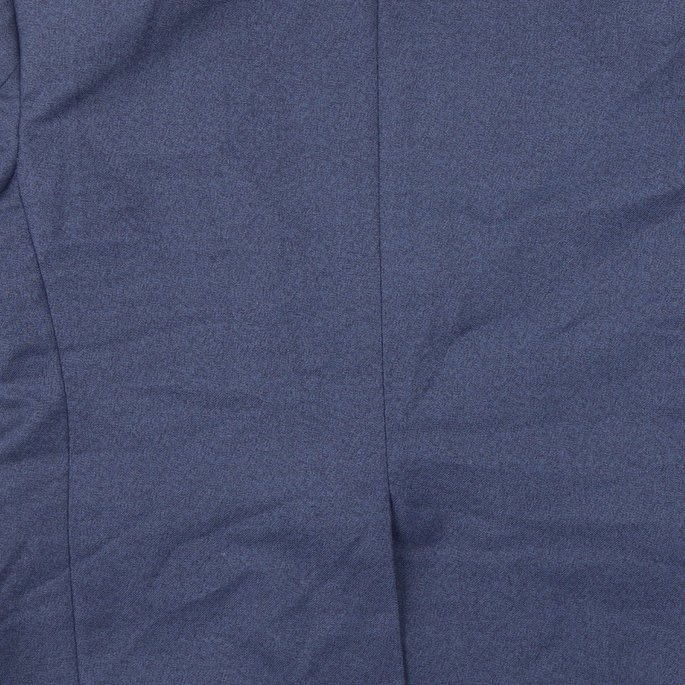 Brand and care label for Preworn men’s blue jacket suit jacket, size 40