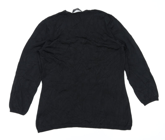 EAST Womens Black Basic T-Shirt Size 14
