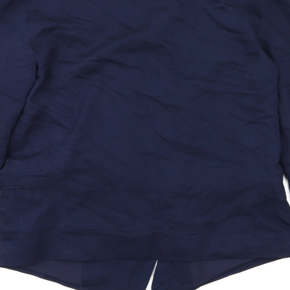 Brand and care label for New look women’s blue jacket suit jacket, size UK 12