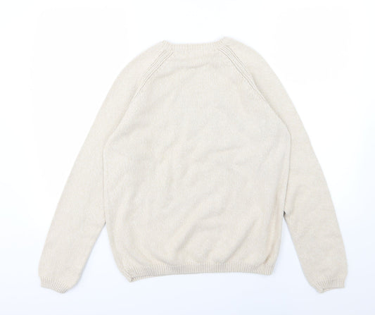 EWM Womens Beige Knit Pullover Jumper Size M