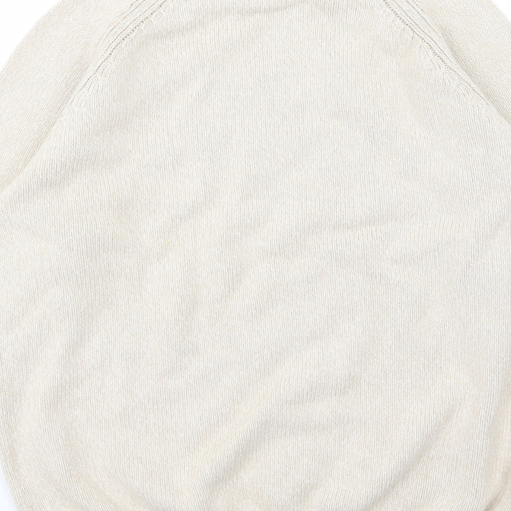 Brand and care label for EWM women’s beige knit jumper, size M