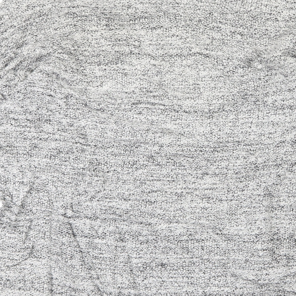 Brand and care label for H&M women’s grey knit jumper, size S