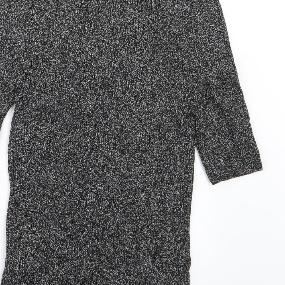 Brand and care label for Topshop women’s grey knit jumper, size S