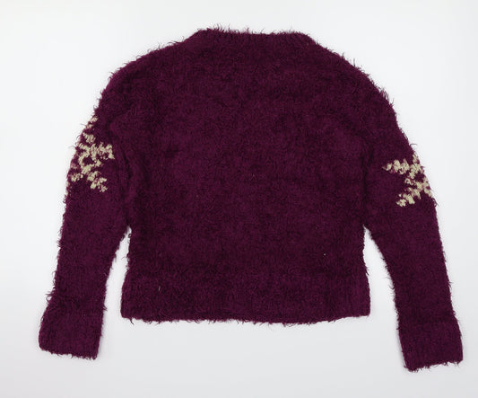 ASOS Womens Purple Pullover Jumper Size 8 - Snowflake