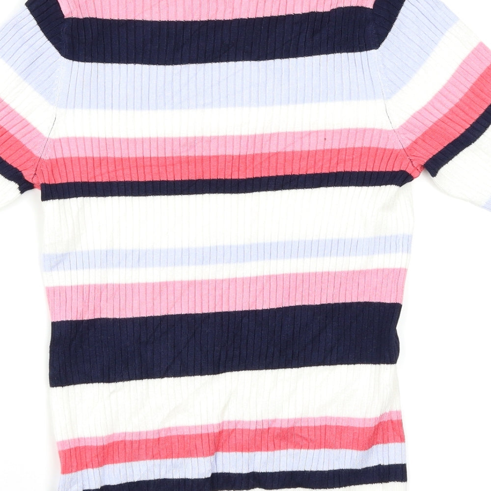 M&S Womens Multicoloured Striped Pullover Jumper Size 10