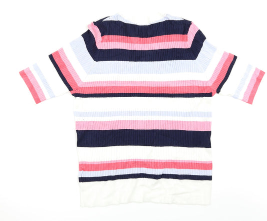 M&S Womens Multicoloured Striped Pullover Jumper Size 20