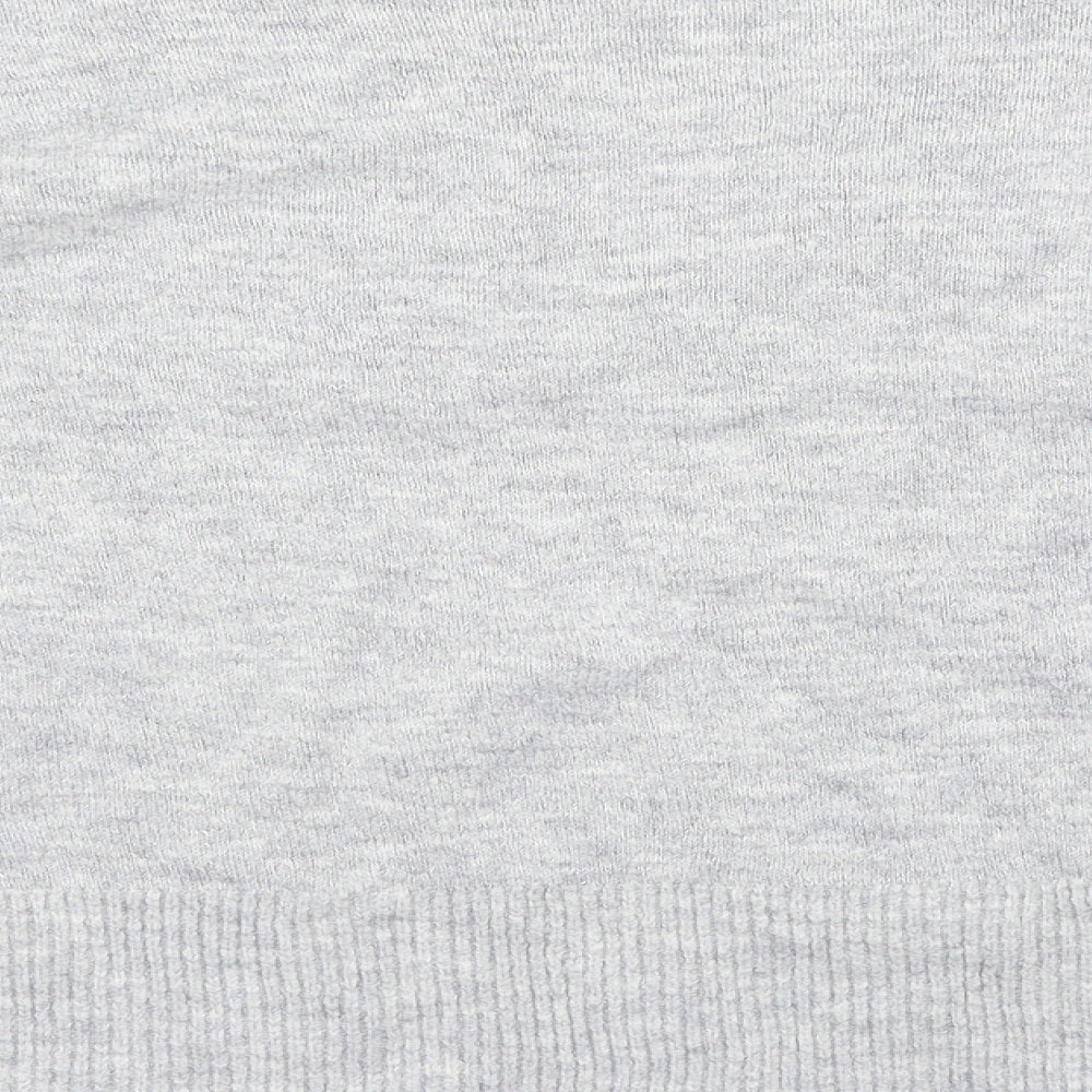Brand and care label for H&M women’s grey jumper, size UK 12