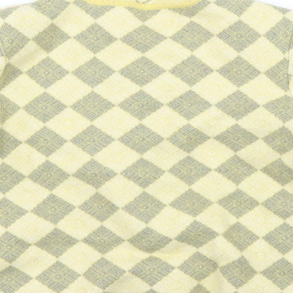 Brand and care label for Bermonde women’s yellow jacket blazer, size UK 14
