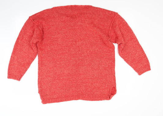 Theme Womens Red Pullover Jumper Size 18