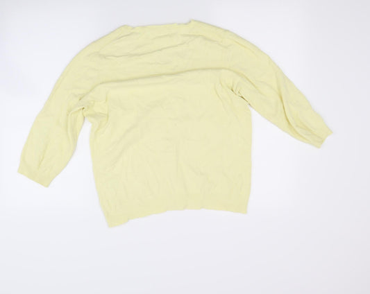 Marks and Spencer Womens Yellow Pullover Jumper Size 16