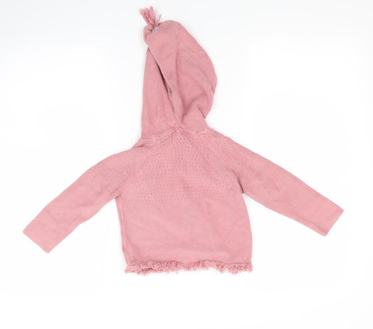 NEXT Girls Pink Pullover Hoodie Size 2 Years