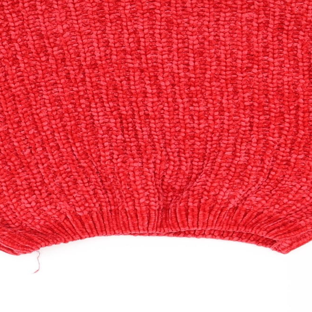 Brand and care label for Candy Couture women’s red jumper, size UK 12