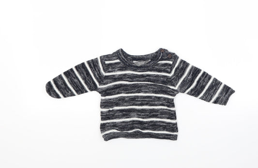 Additional front view of Primark boys’ blue striped jumper, size 6-9, months