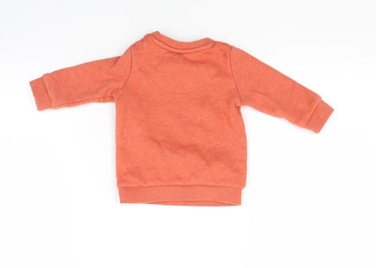 F&F Boys Orange Pullover Jumper Size 0-3 Months - Genius