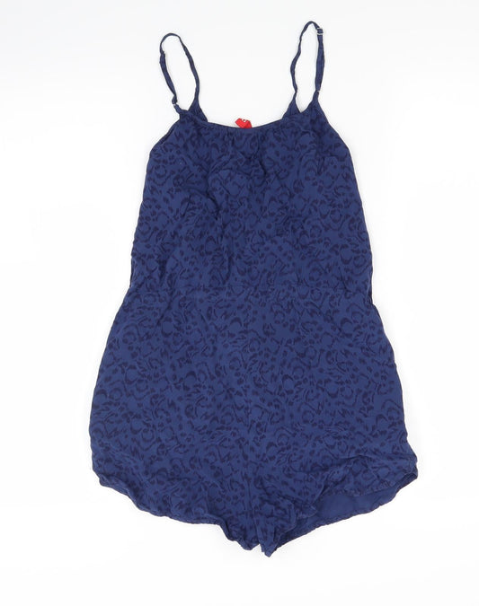 Divided Womens Blue Animal Print Shorts One-Piece Size 8