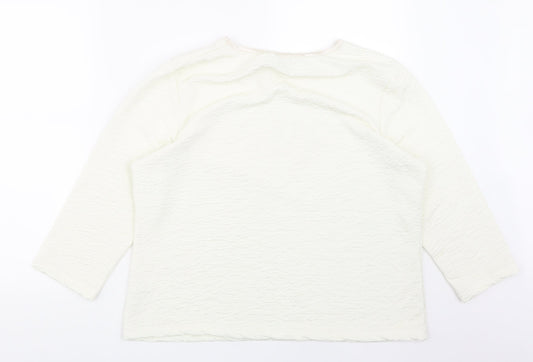 Klass Womens White Basic T-Shirt Size XL