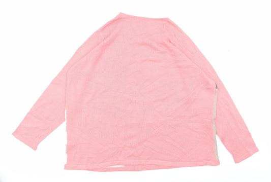 Julipa Womens Pink Striped Pullover Jumper Size 2