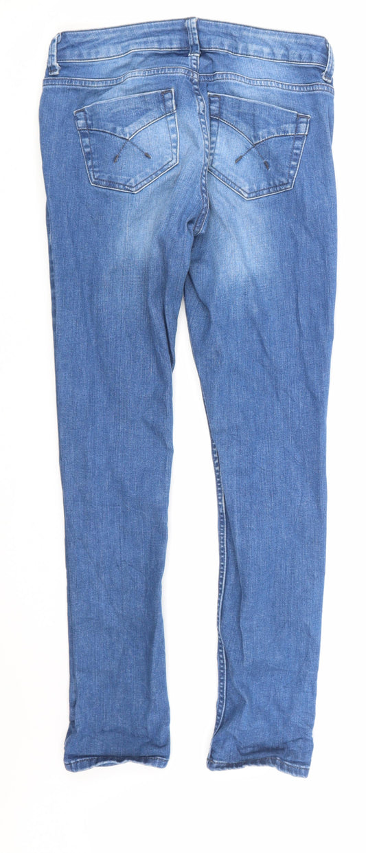 Topshop Womens Blue Denim Skinny Jeans Size 28 in L30 in