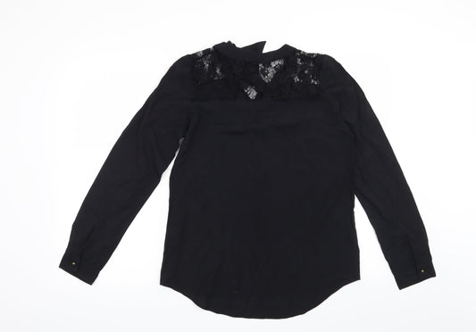 NEXT Womens Black Floral Basic Blouse Size 10