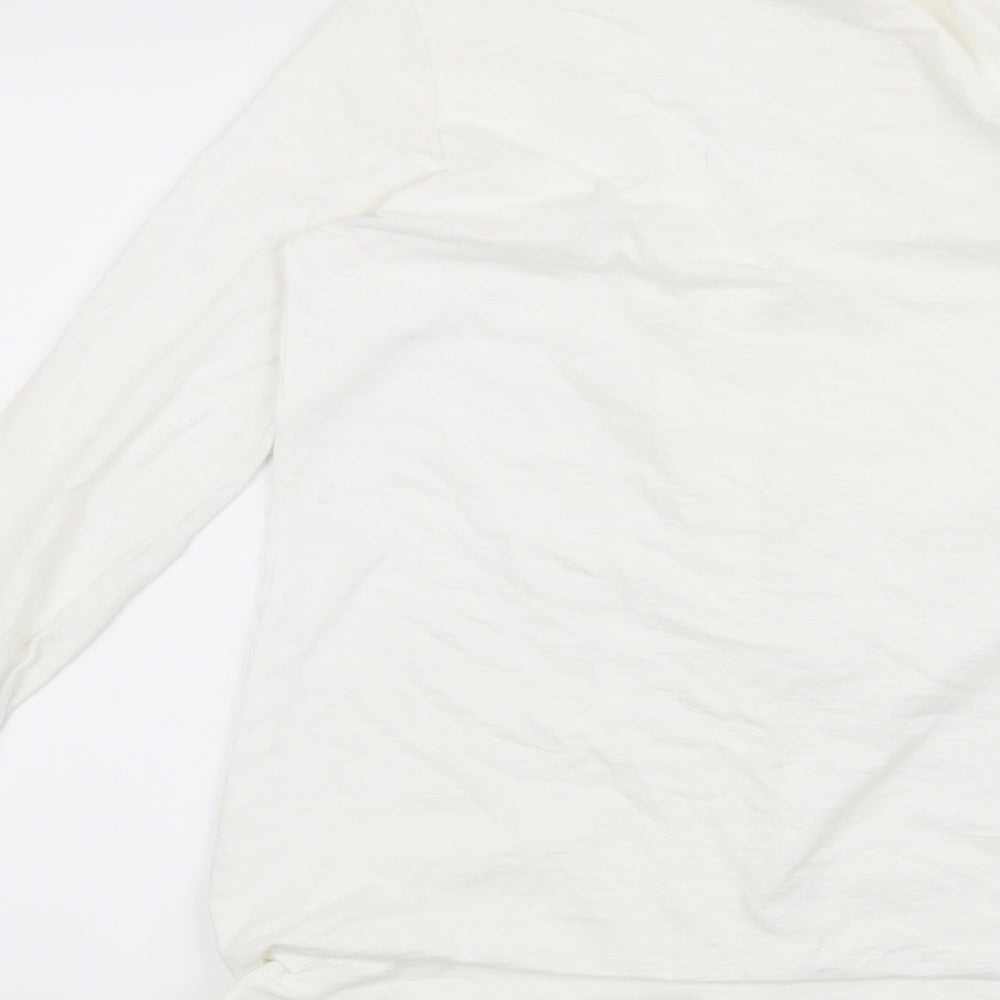 Preworn Womens White Cardigan Sweatshirt Size M