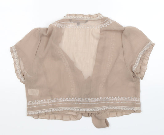 David Emanuel Womens Beige Basic Blouse Size 12