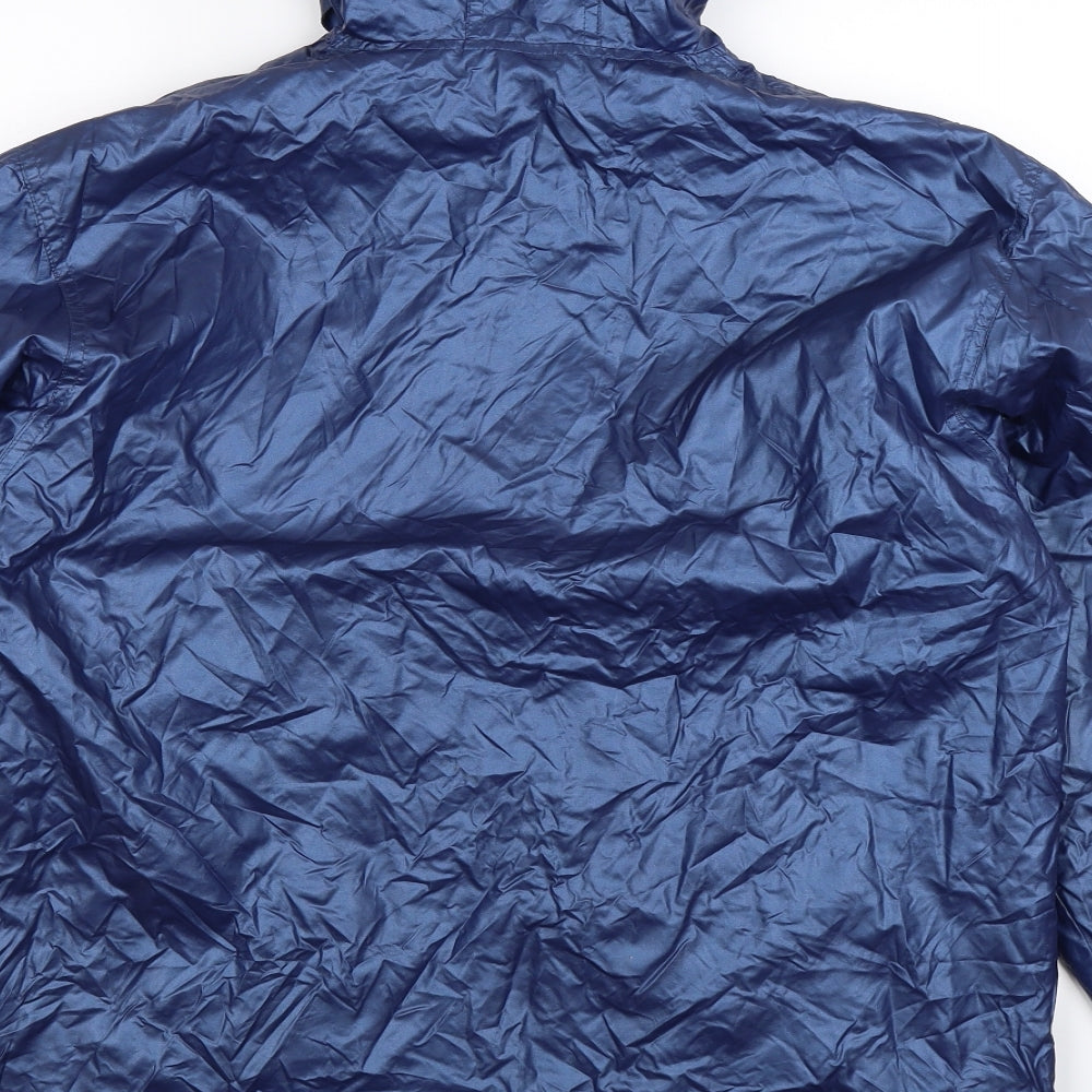 Brand and care label for Girl Talk women’s blue rain coat coat, size UK 18