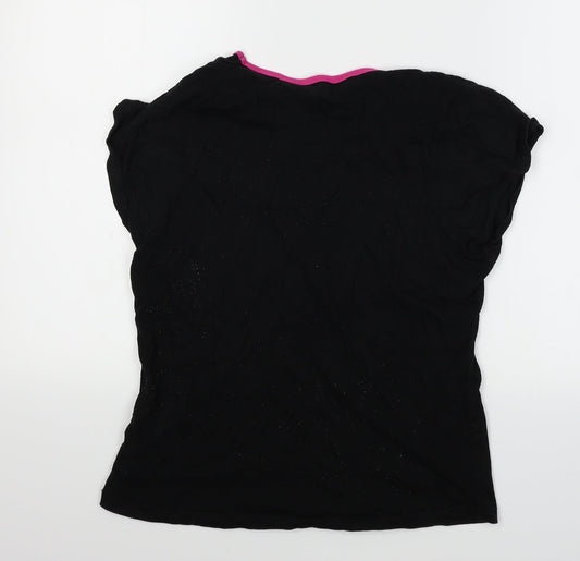 Disney Girls Black Basic T-Shirt Size 12-13 Years - Mickey mouse