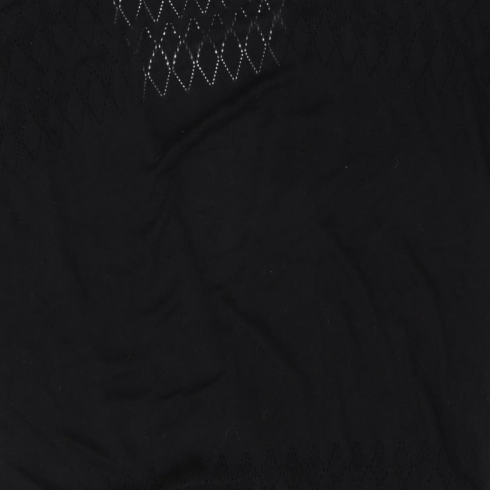 Brand and care label for Dorothy Perkins women’s black cardigan jumper, size S