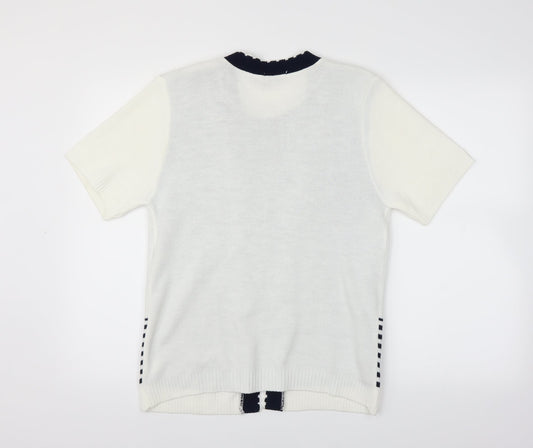 Hand to Hand Womens White Pullover Jumper Size M