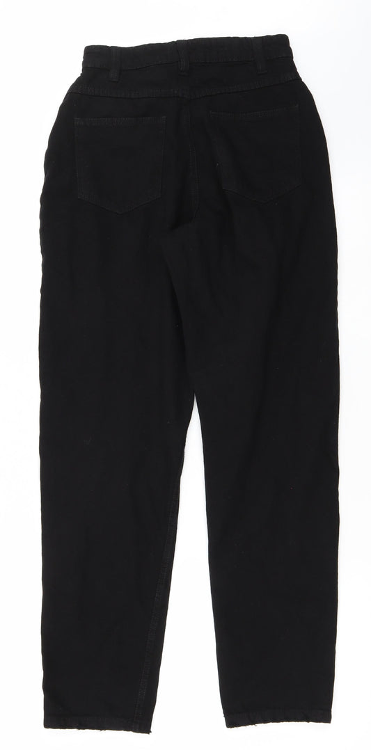 Pretty Little Thing Womens Black Denim Mom Jeans Size 6 L30 in - Distressed Hems