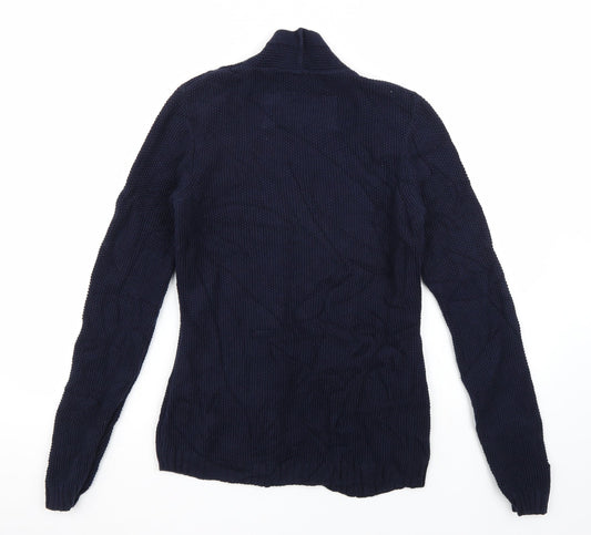 Marks and Spencer Womens Blue Striped Cardigan Jumper Size 8 - Tshirt Underlay