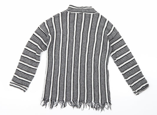 Topshop Womens Black Striped Pullover Jumper Size 10