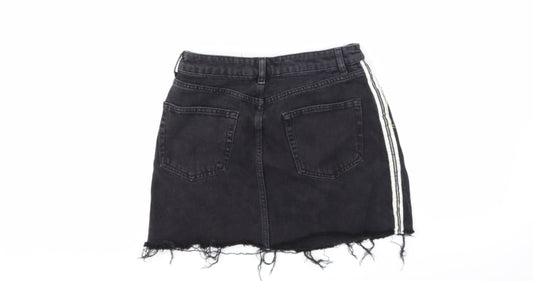Denim & Co. Womens Black Denim A-Line Skirt Size 10