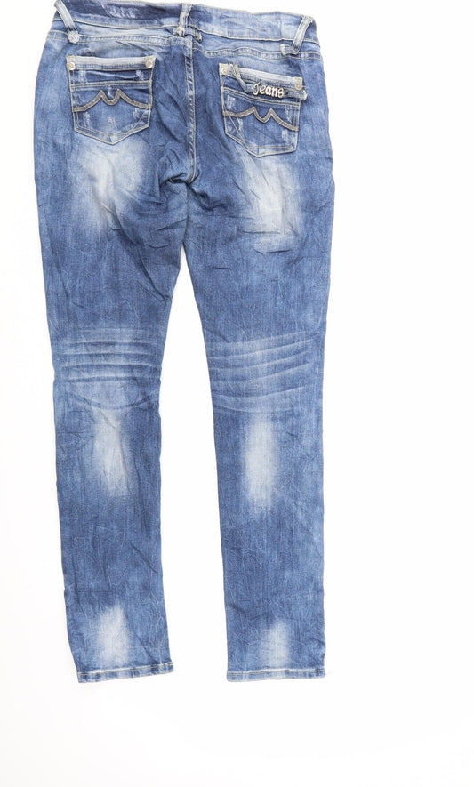 Acce Star Womens Blue Denim Straight Jeans Size 28 in L32 in