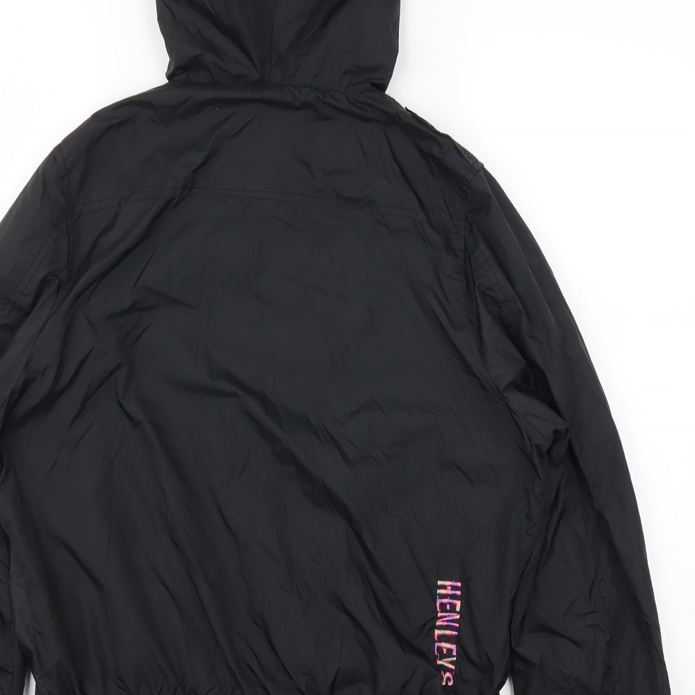 Brand and care label for Henleys women’s black varsity jacket coat one size -, size UK 1