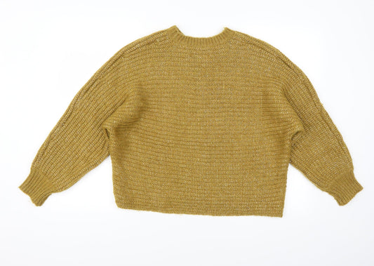Per Una Womens Yellow Henley Jumper Size 14