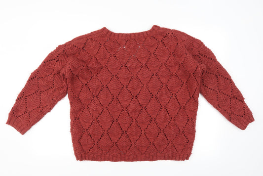 River Island Womens Red Pullover Jumper Size 12