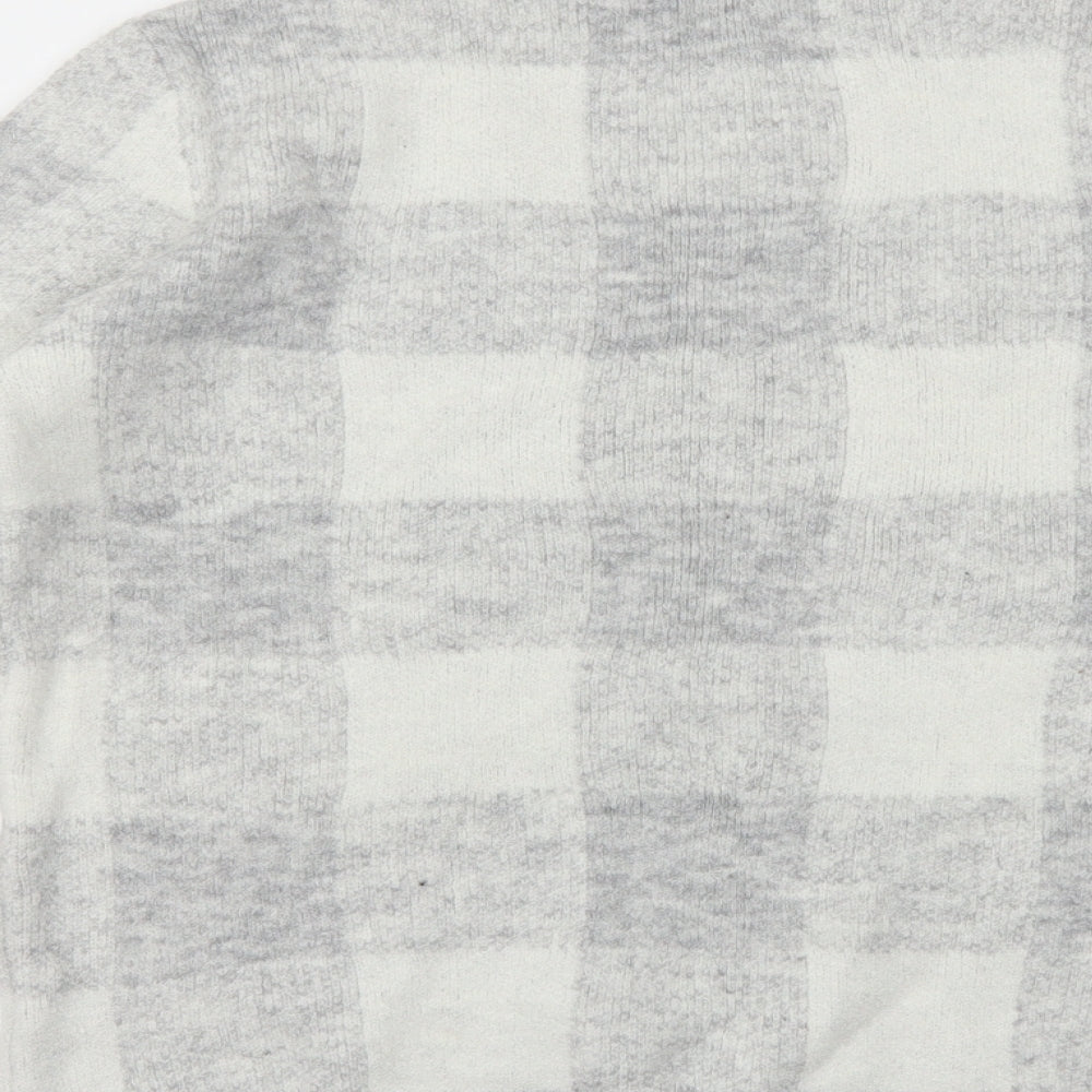 Brand and care label for Peacocks women’s grey plaid jumper, size M